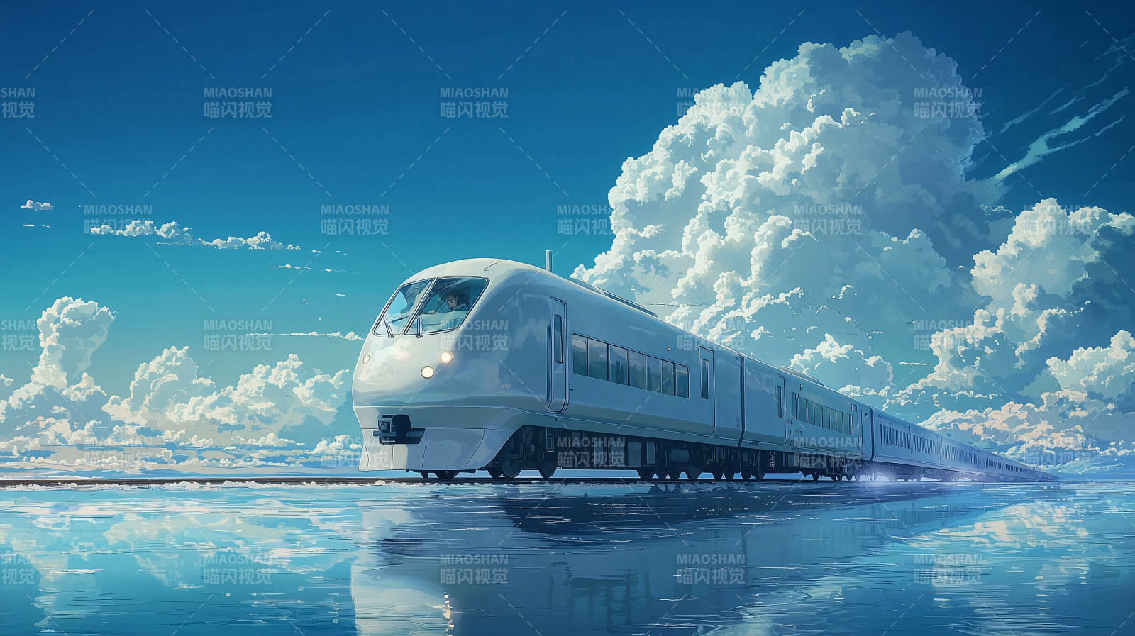 疾驰的海上列车图片