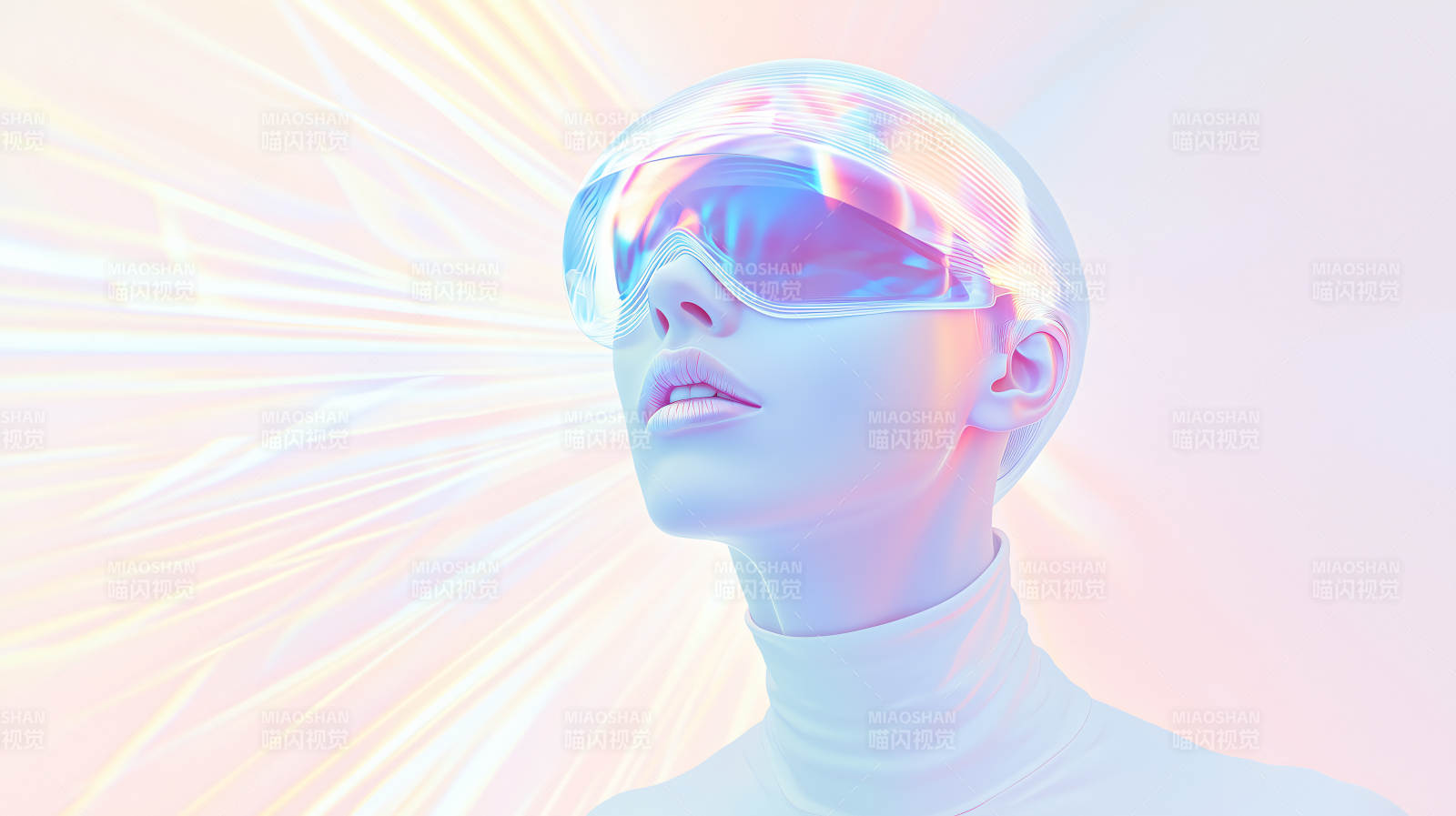 未来感霓虹女郎图片