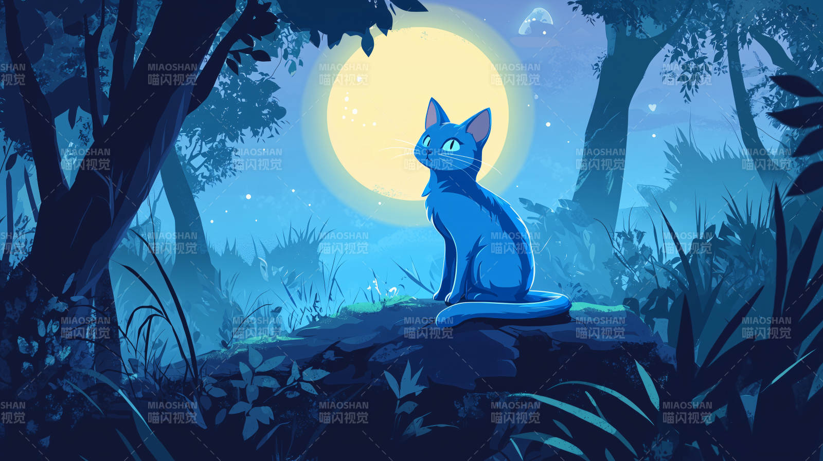 黑猫与梦幻森林图片