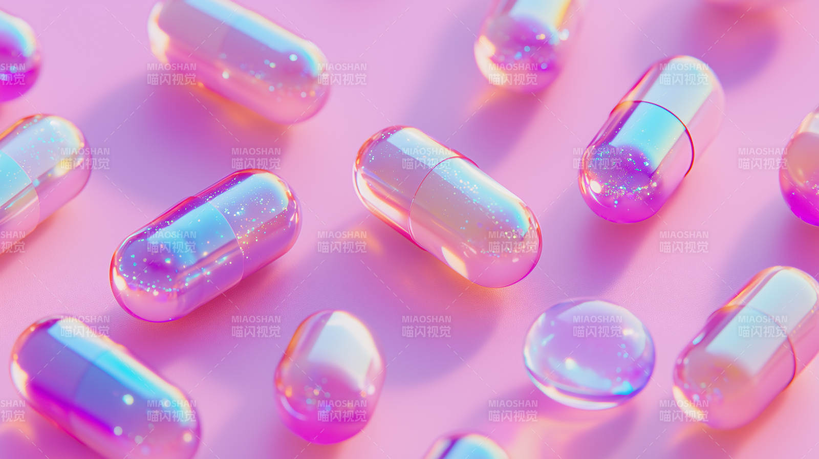 彩色药丸胶囊图片