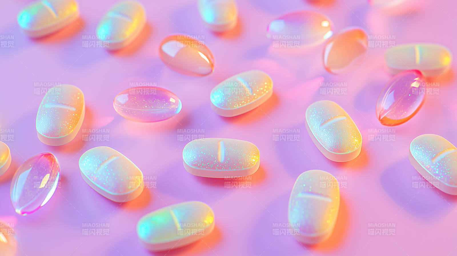 彩色药丸胶囊图片