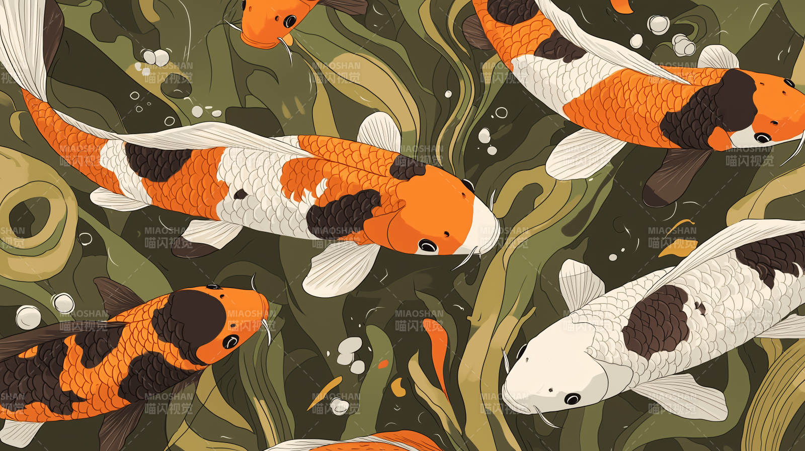 优雅的东方锦鲤图片