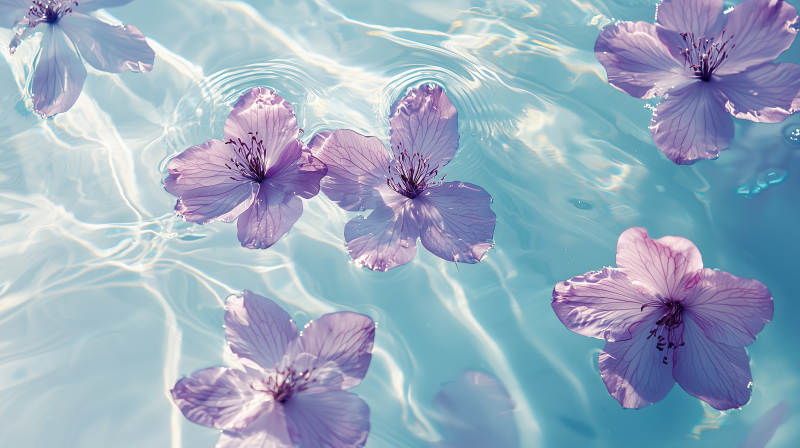 轻柔花瓣水面舞图片