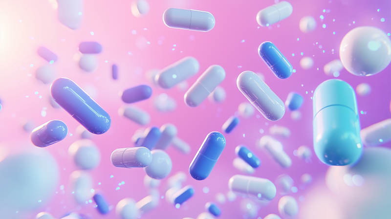 彩色药丸胶囊图片