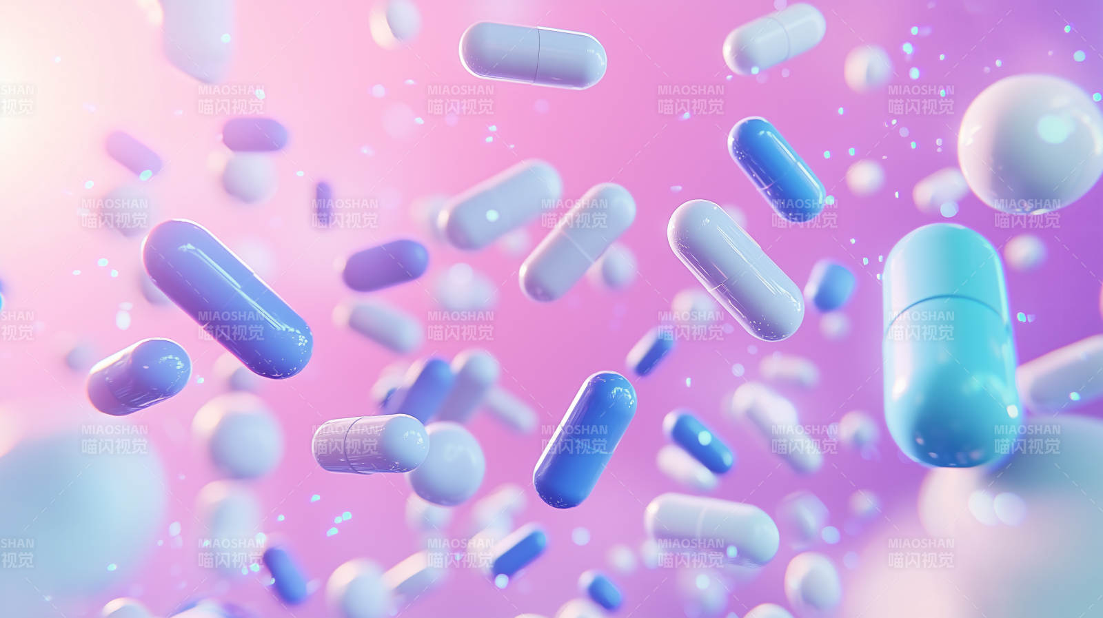 彩色药丸胶囊图片