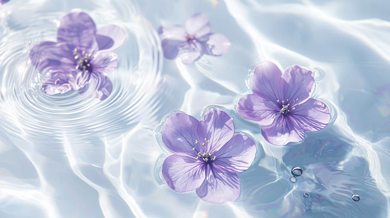 轻柔花瓣水面舞图片