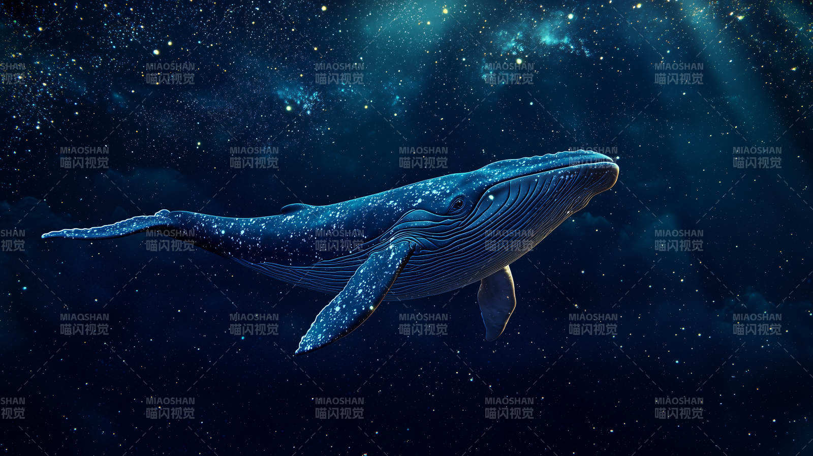 鲸鱼与星空图片