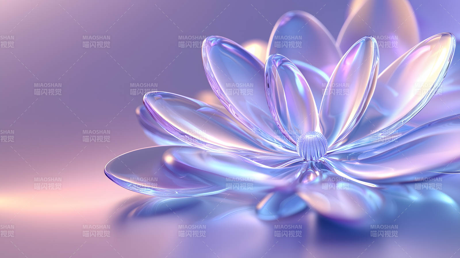 晶莹剔透的莲花意境图片