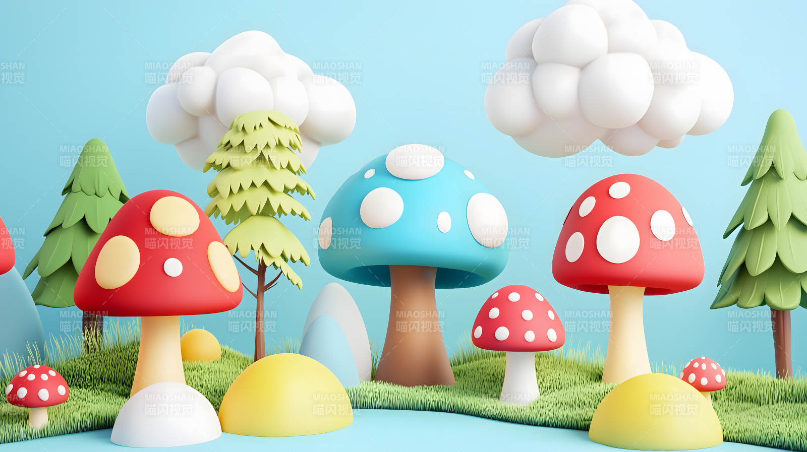 童话森林的蘑菇乐园图片