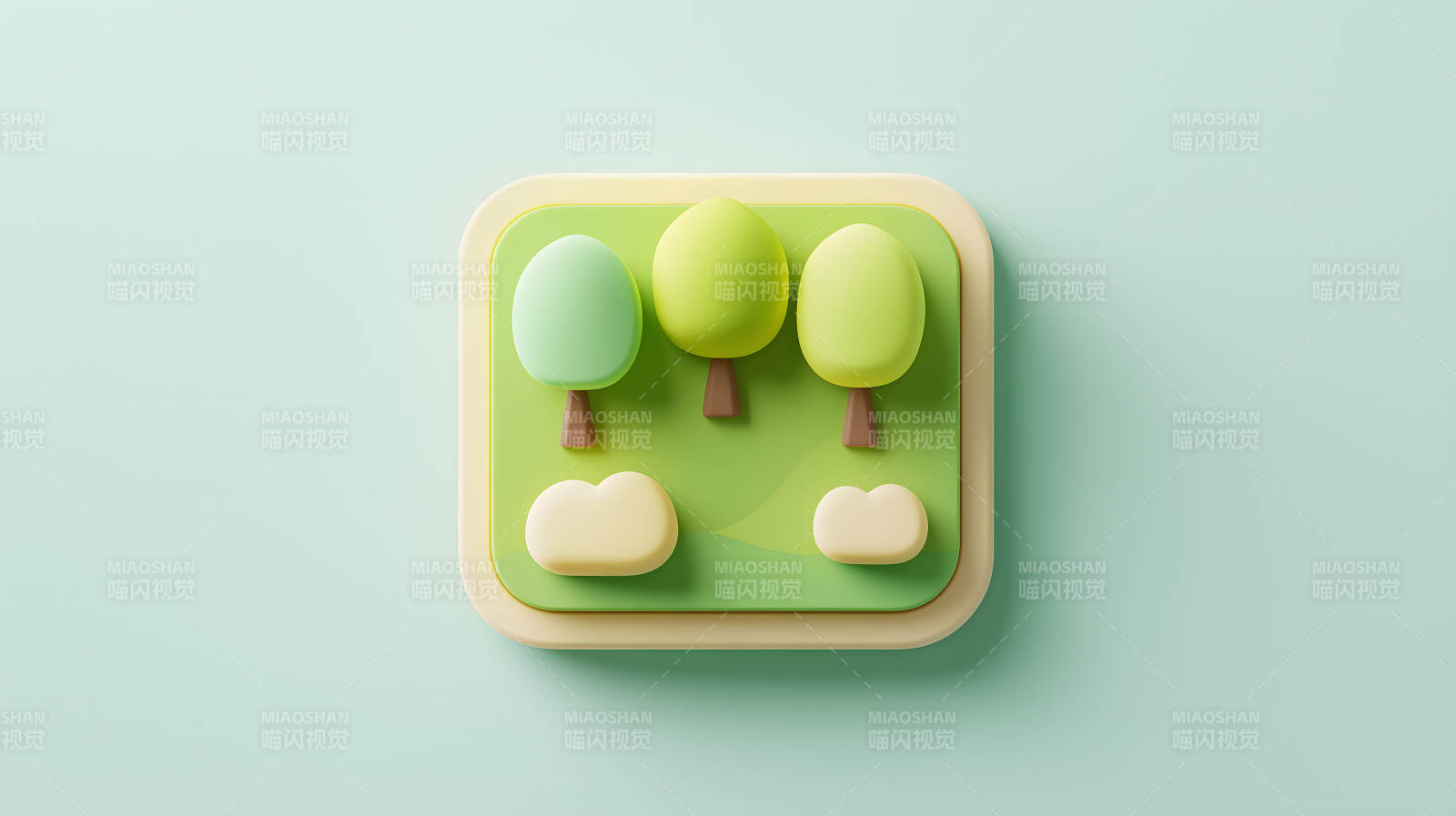 卡通绿植清新一隅图片