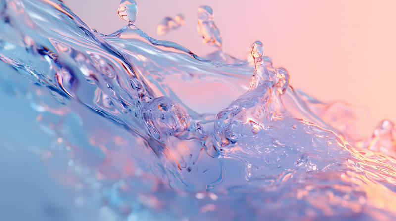 粉蓝交织的液体艺术图片