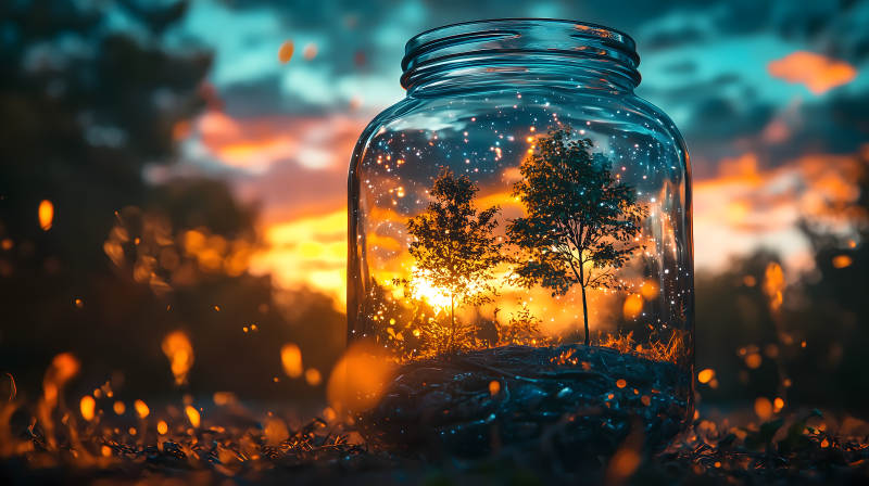 瓶中夕阳的诗意栖居图片