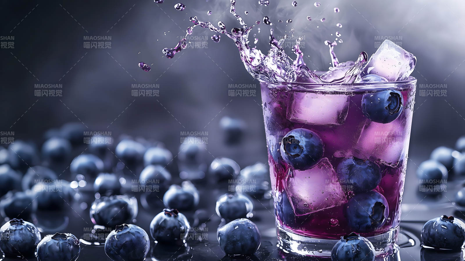 清凉蓝莓气泡饮图片