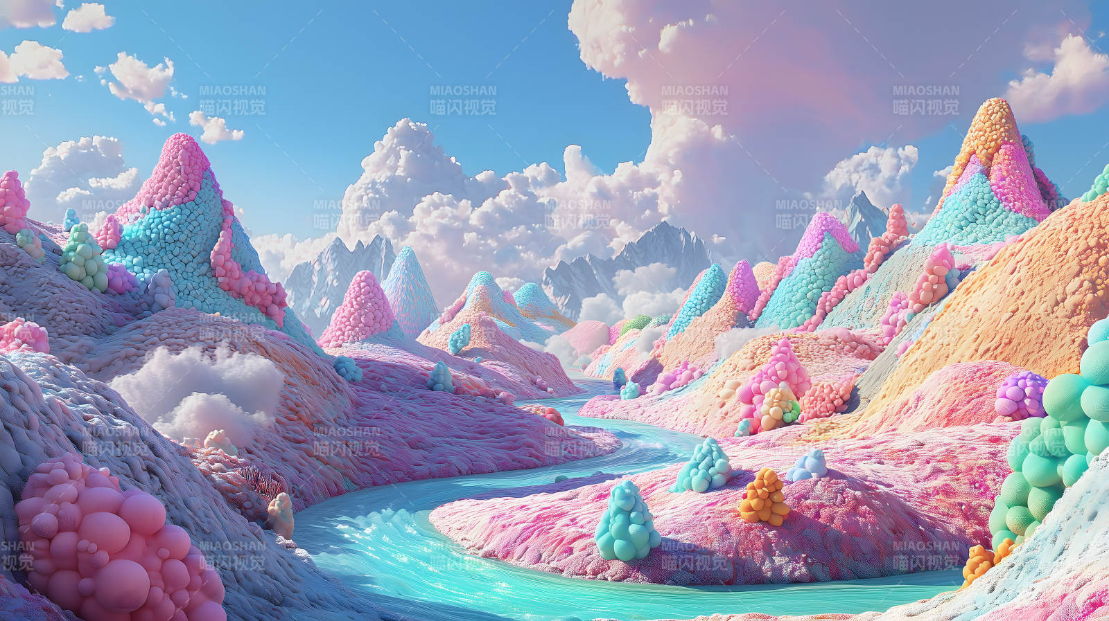 糖果色梦幻仙境图片