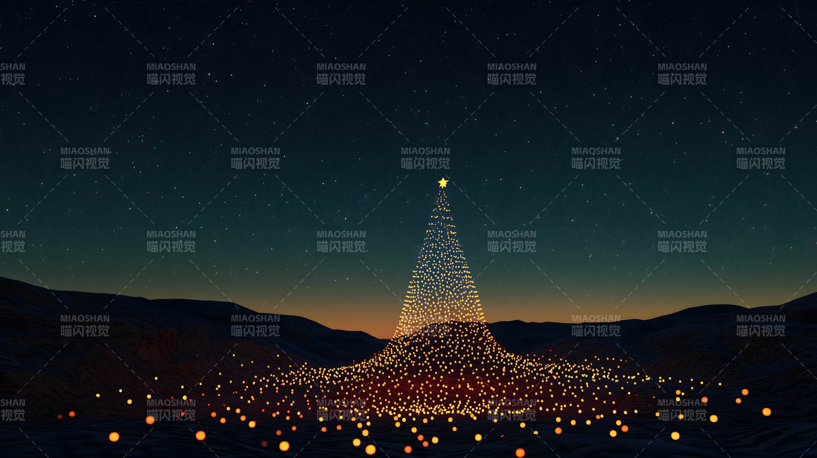 圣诞星夜的宁静之美图片