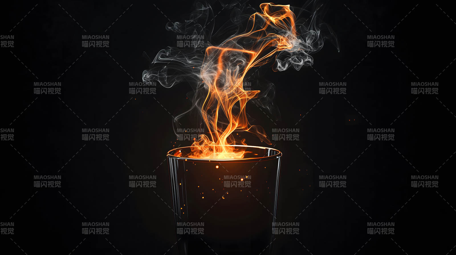 古老容器中的火焰之舞图片