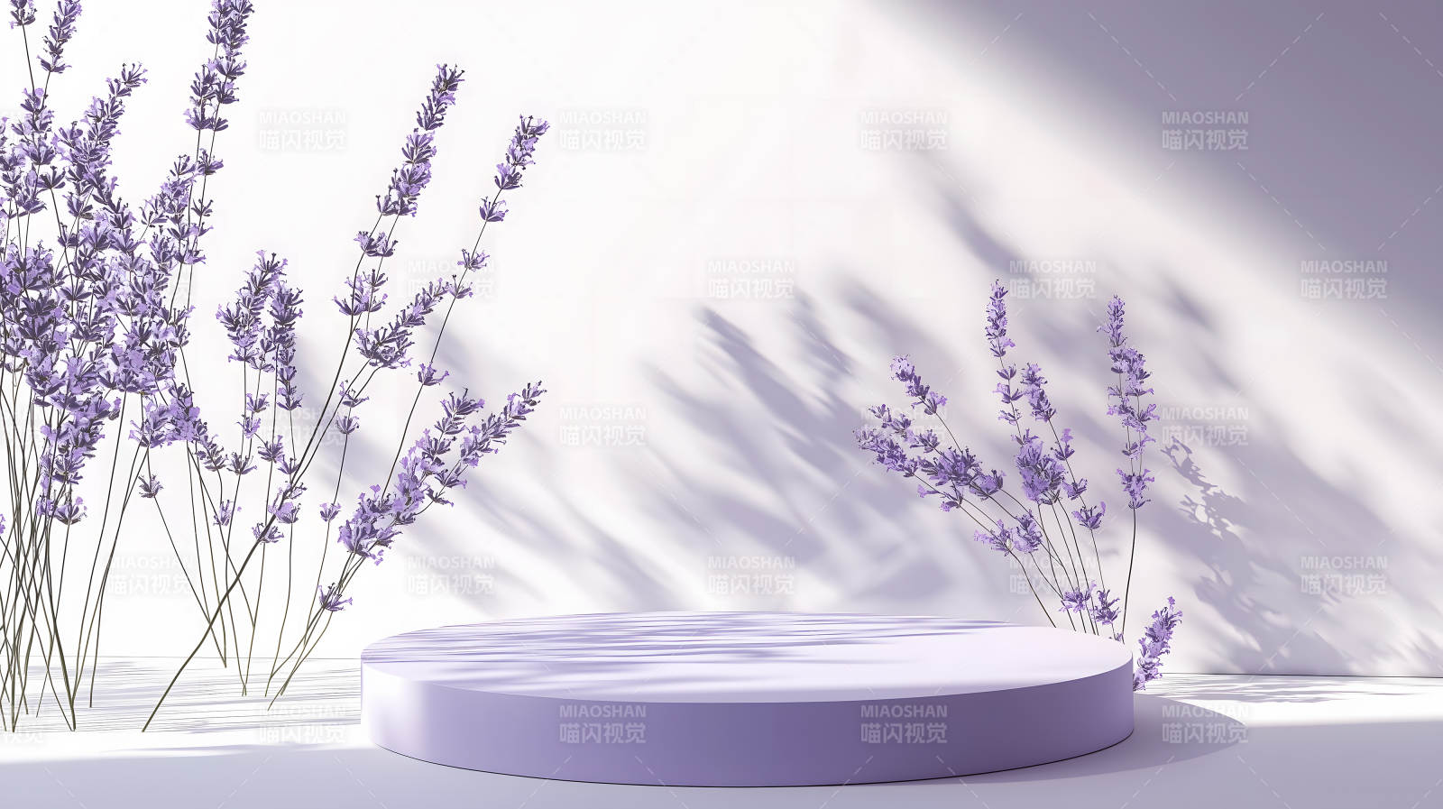 薰衣草与极简主义展台图片