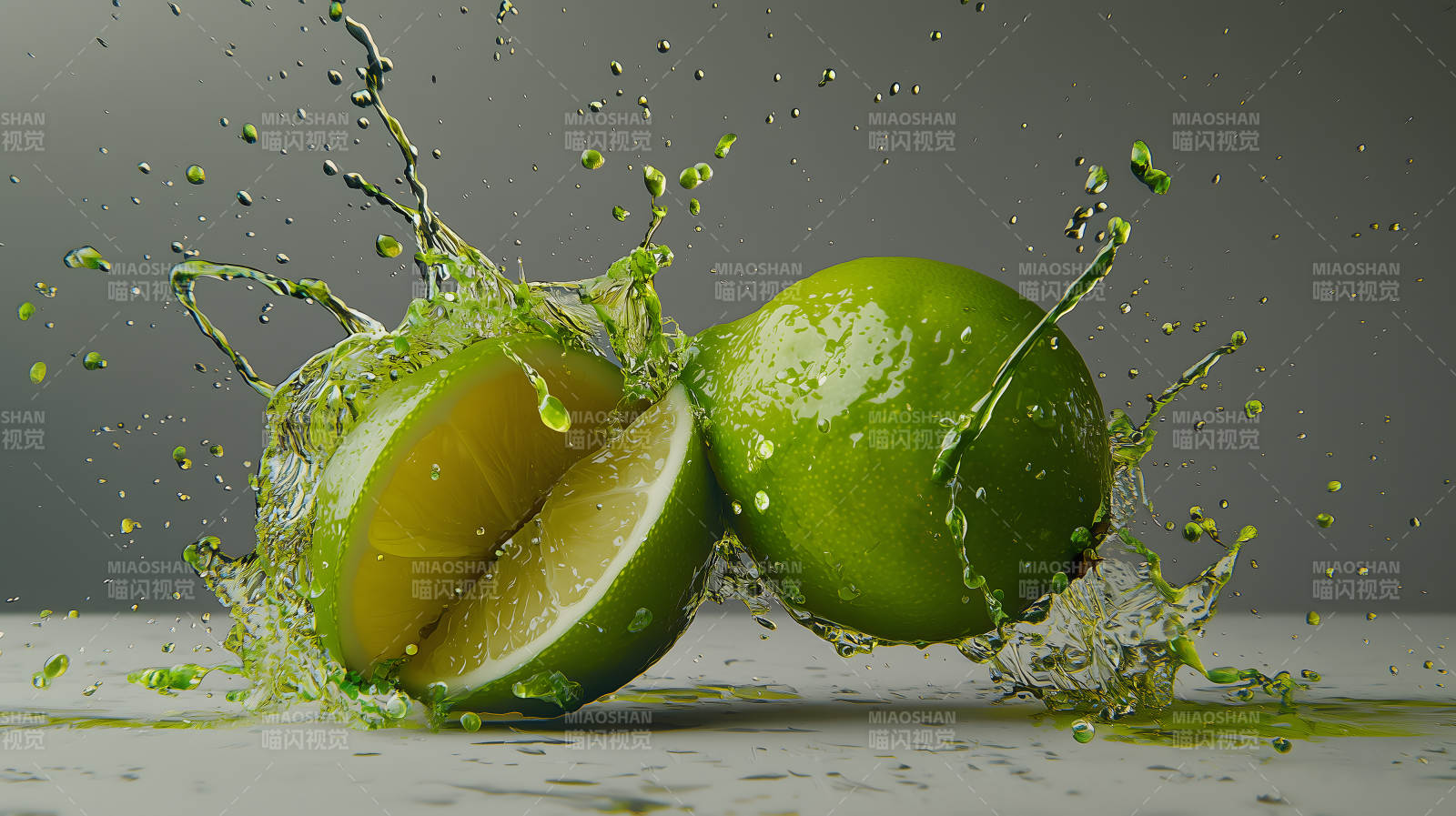 青柠飞溅的清爽瞬间图片