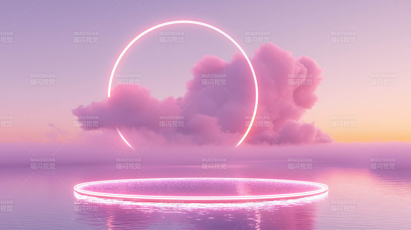 霓虹光环与云端梦境图片