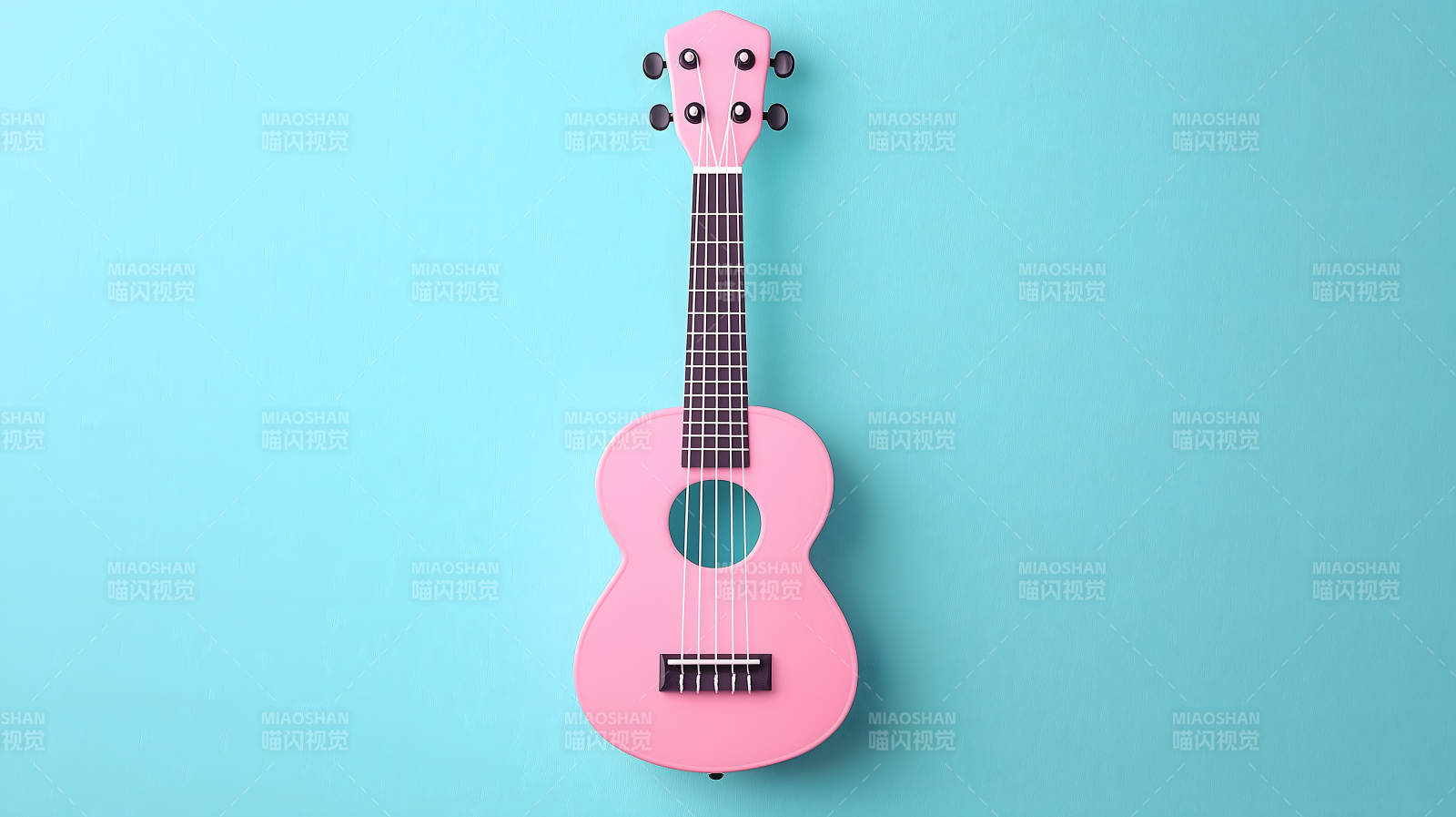 粉色尤克里里清新乐章图片