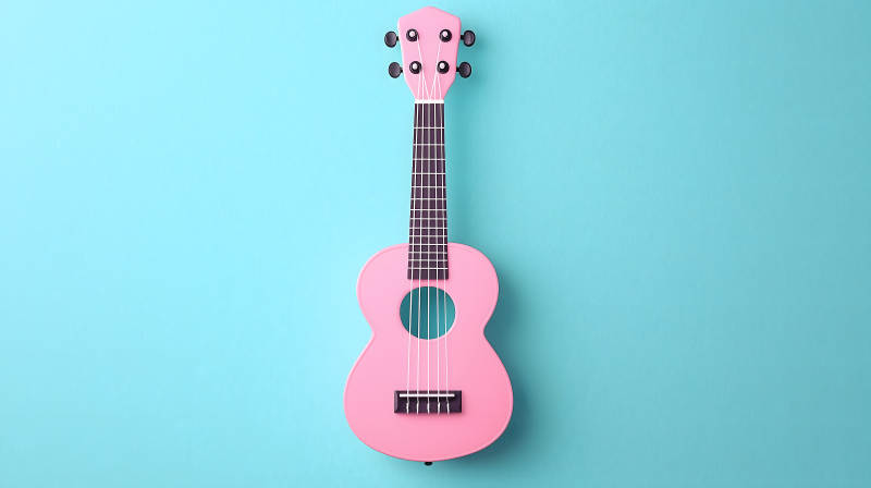 粉色尤克里里清新乐章图片