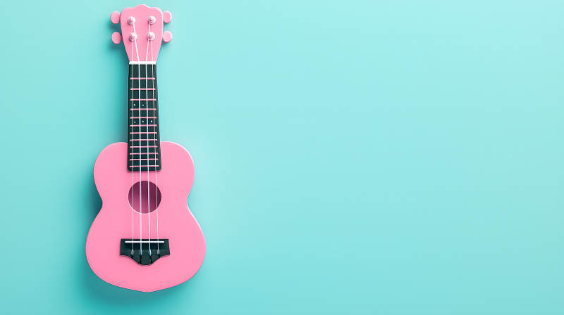 粉色尤克里里清新乐章图片