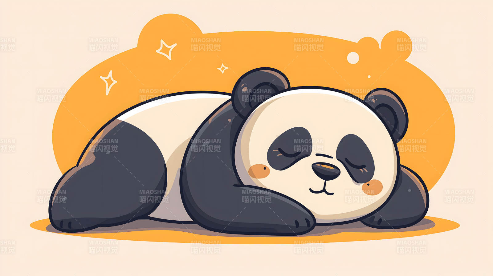 憨态可掬的熊猫睡姿图片