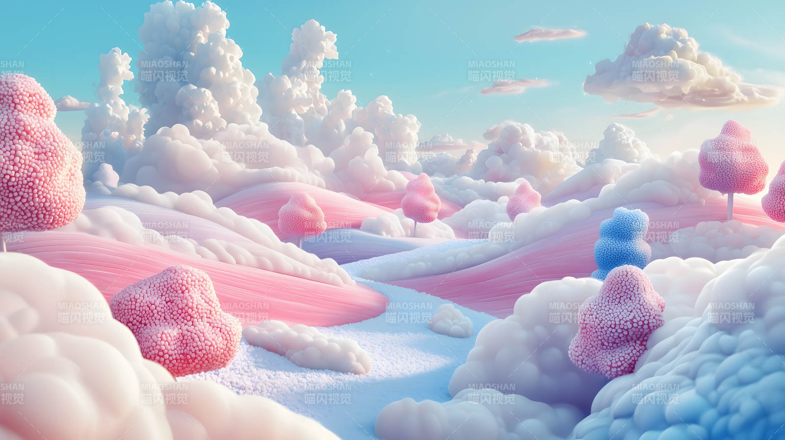 粉色梦幻糖果世界图片