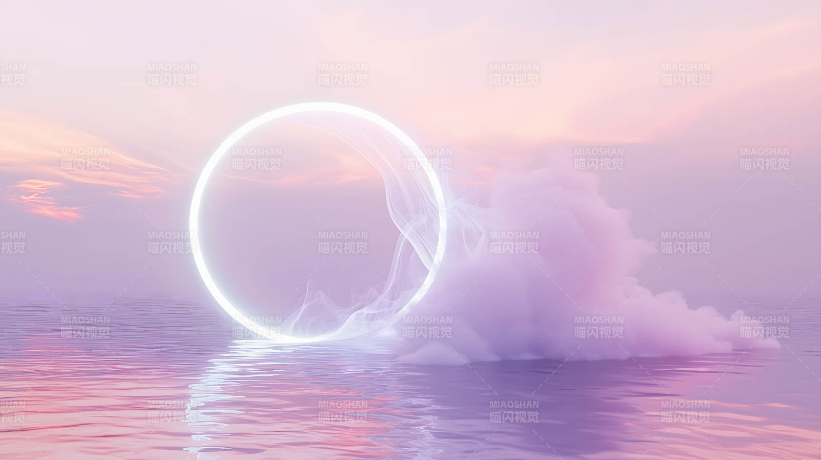 霓虹光环与云端梦境图片