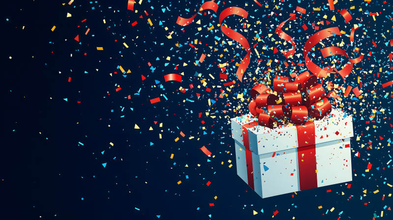 礼花飞舞的惊喜时刻图片