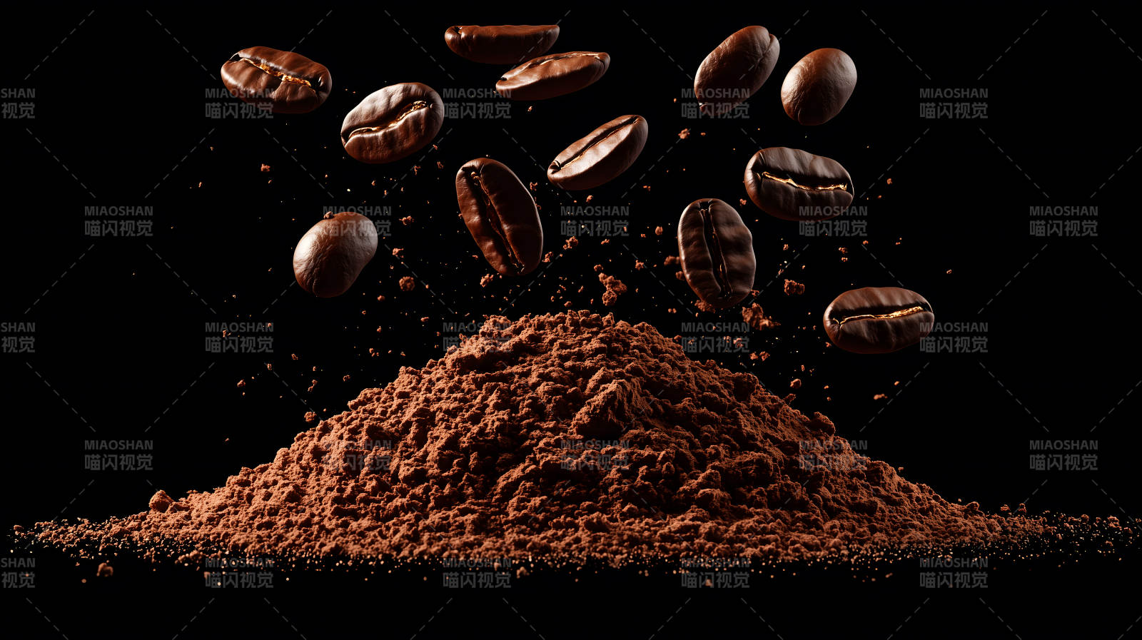 咖啡豆的华丽飞舞图片