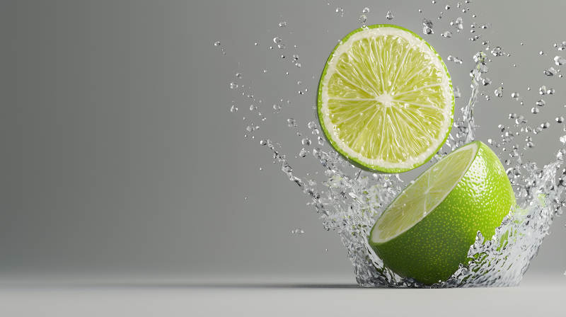 青柠飞溅的清爽瞬间图片