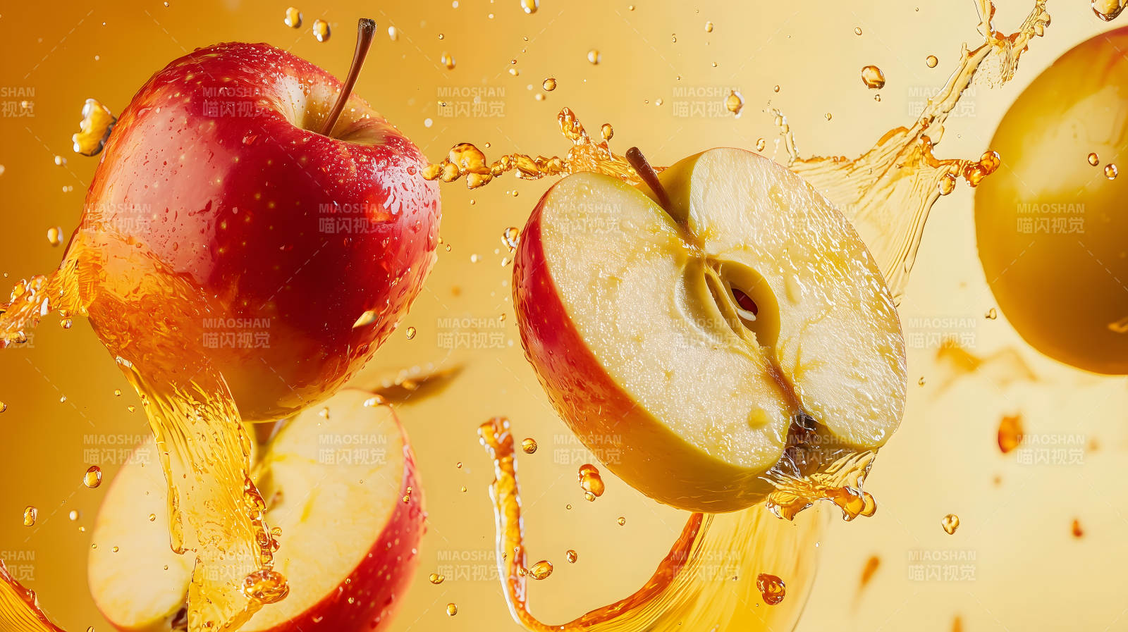 红苹果的清爽一刻图片