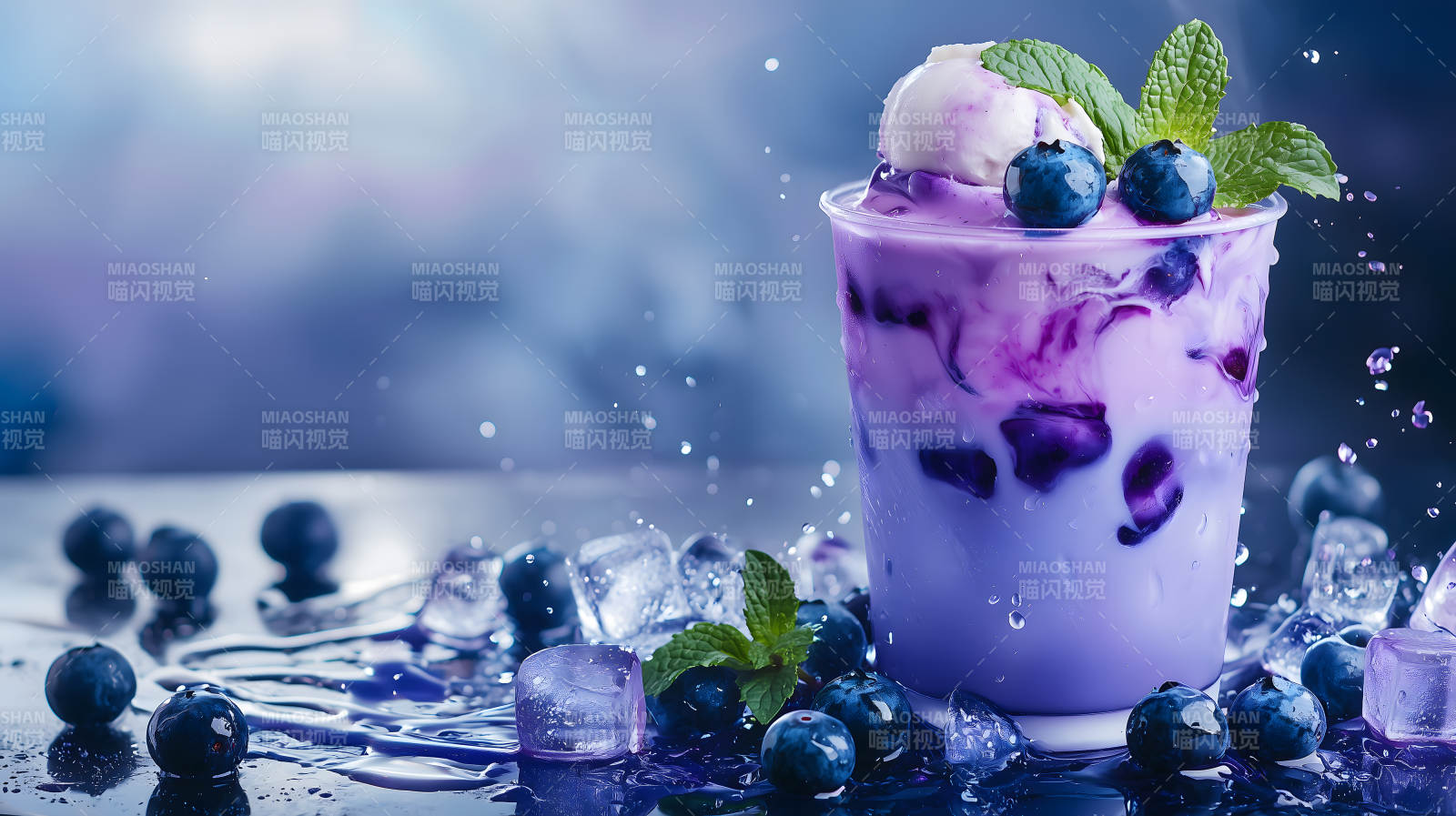 清凉蓝莓冰饮图片