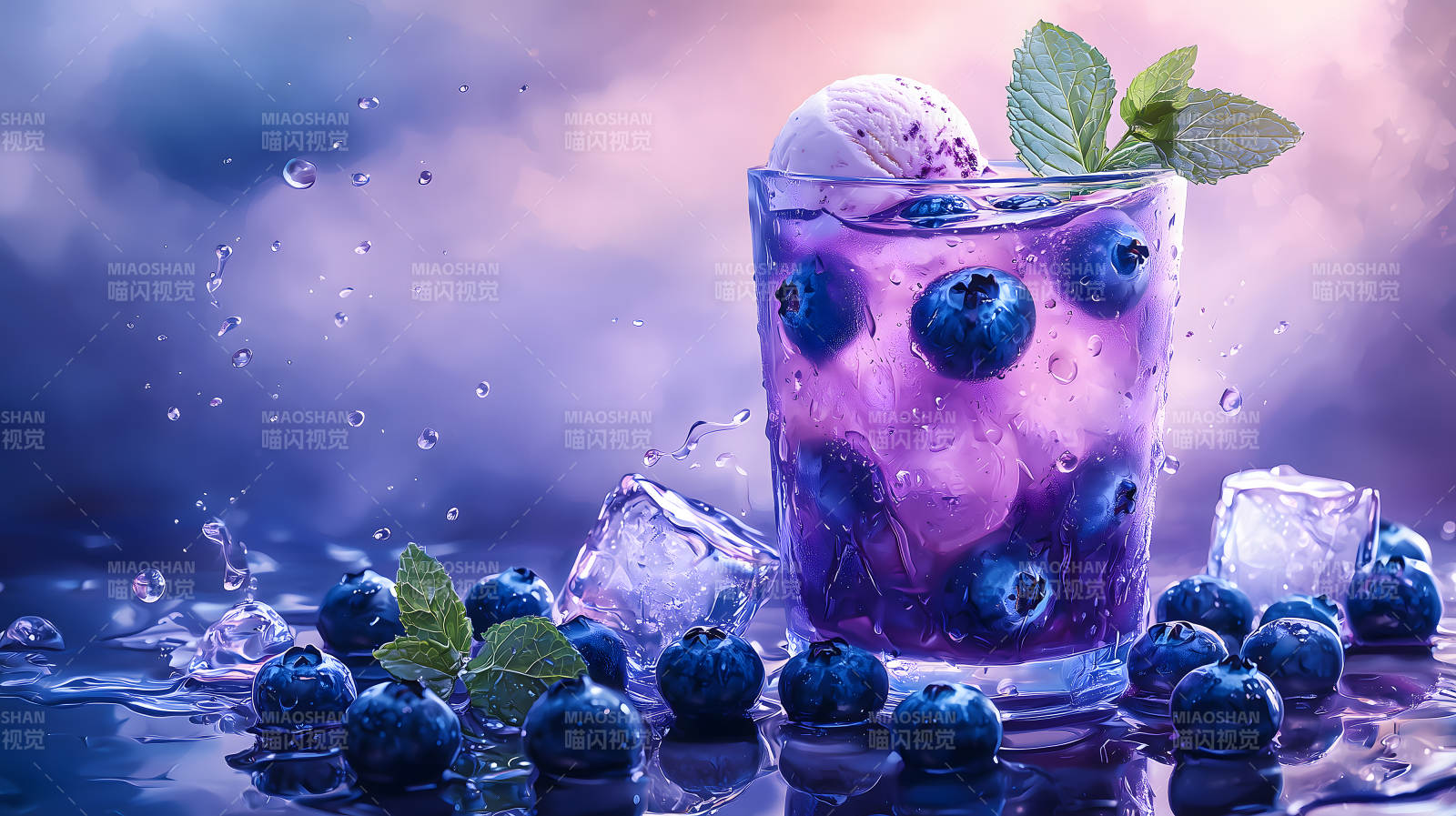 清凉蓝莓冰饮图片