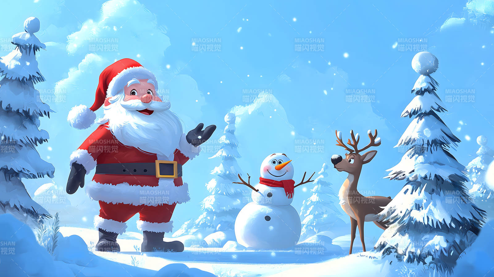 圣诞雪景的欢乐颂图片