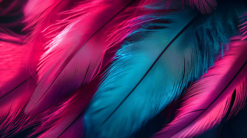 轻盈羽毛的色彩交织图片