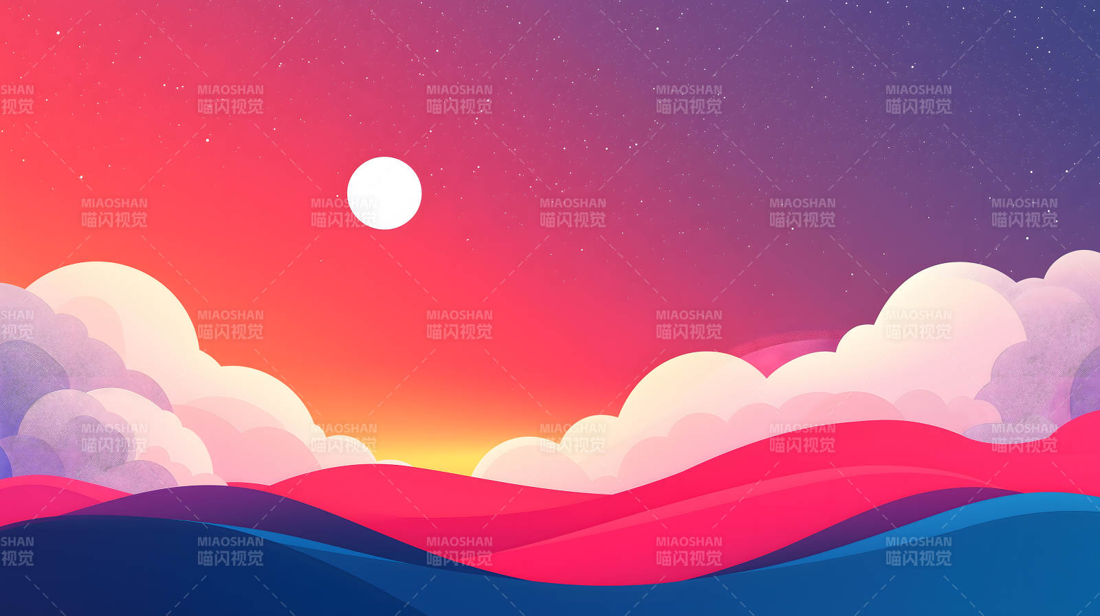 渐变色天空的温柔治愈图片