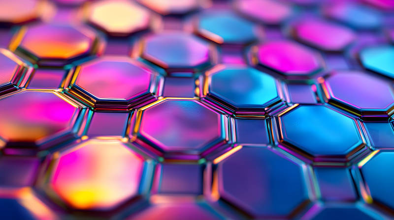 绚丽六边形艺术墙面图片