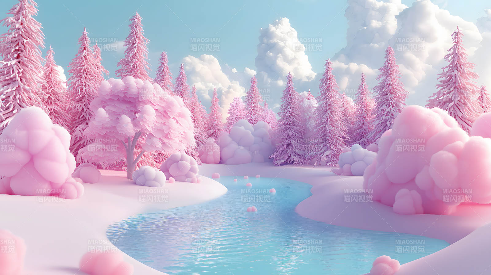 粉色梦幻森林的童话图片