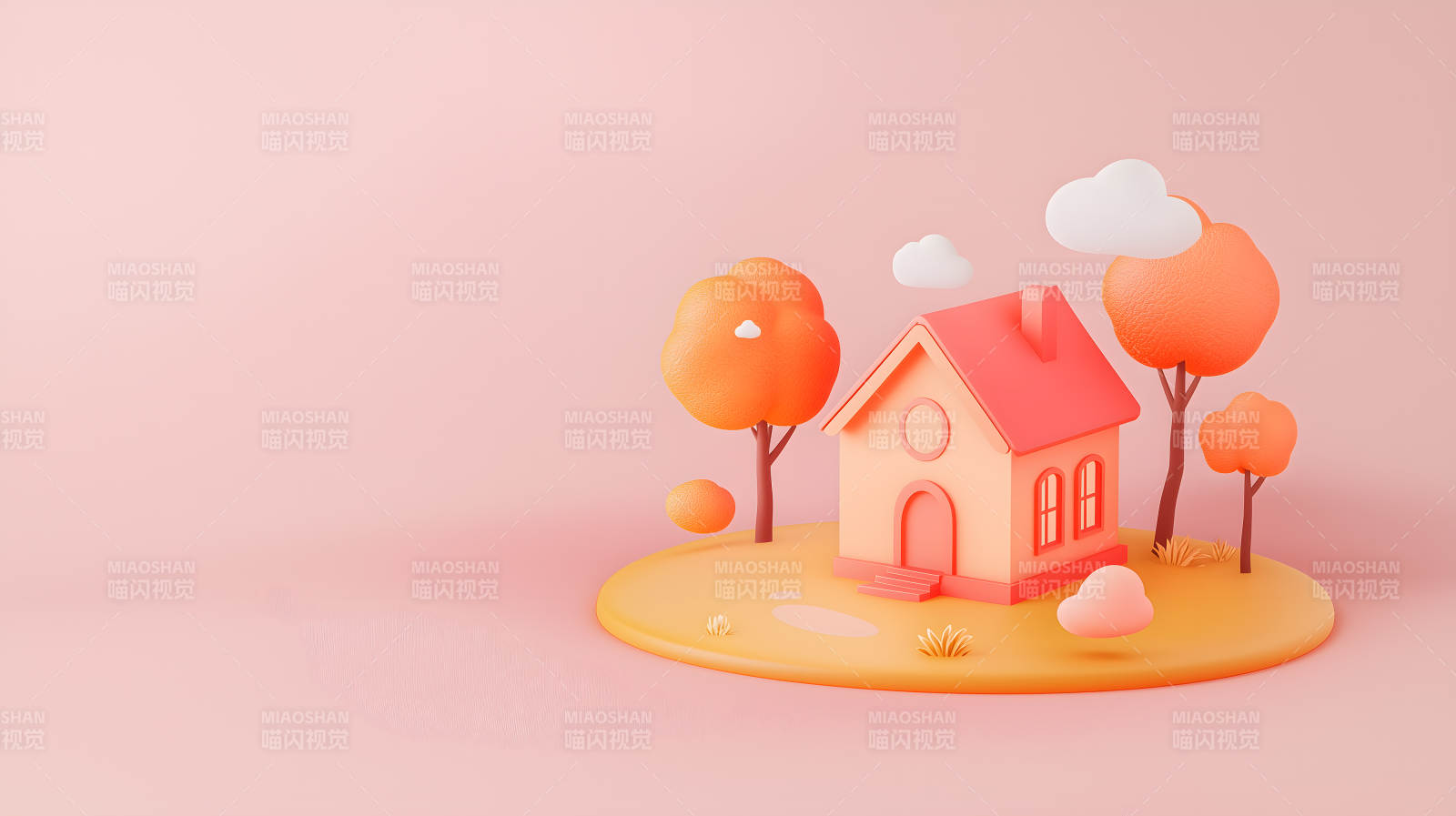 粉色梦幻小屋图片