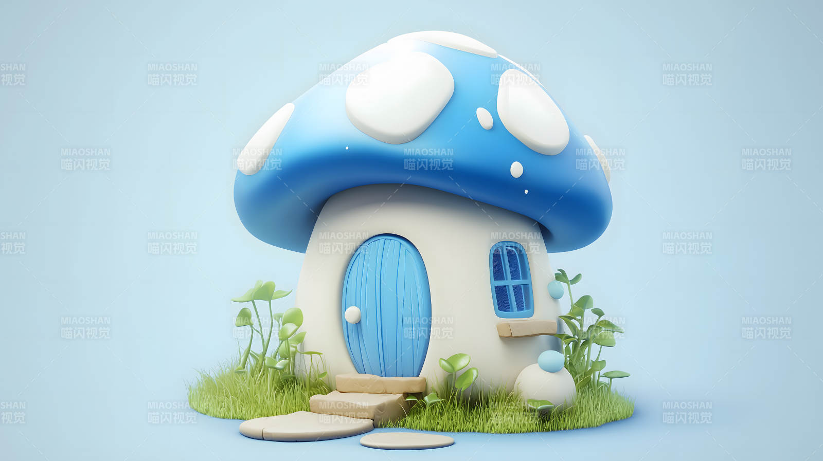 蘑菇小屋的童话梦境图片