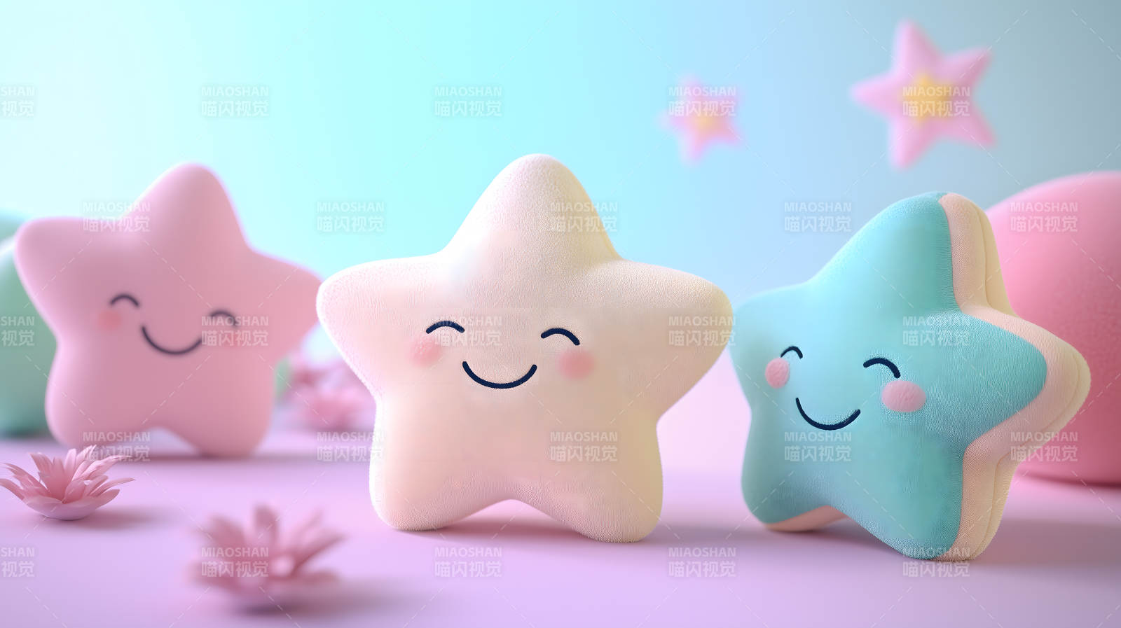 萌趣星星抱枕的甜蜜梦境图片