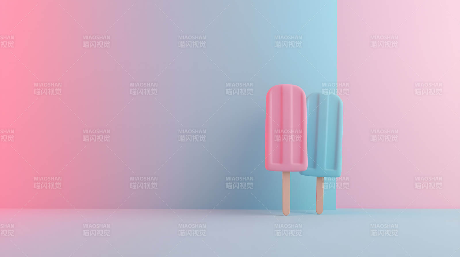 夏日清凉双色冰淇淋图片