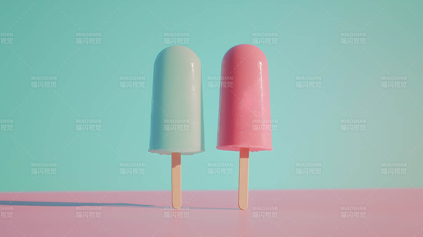 夏日清凉双色冰淇淋图片