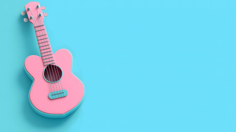 粉色尤克里里清新乐章图片