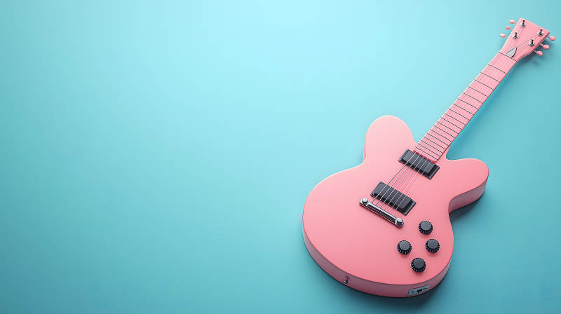 粉色尤克里里清新乐章图片