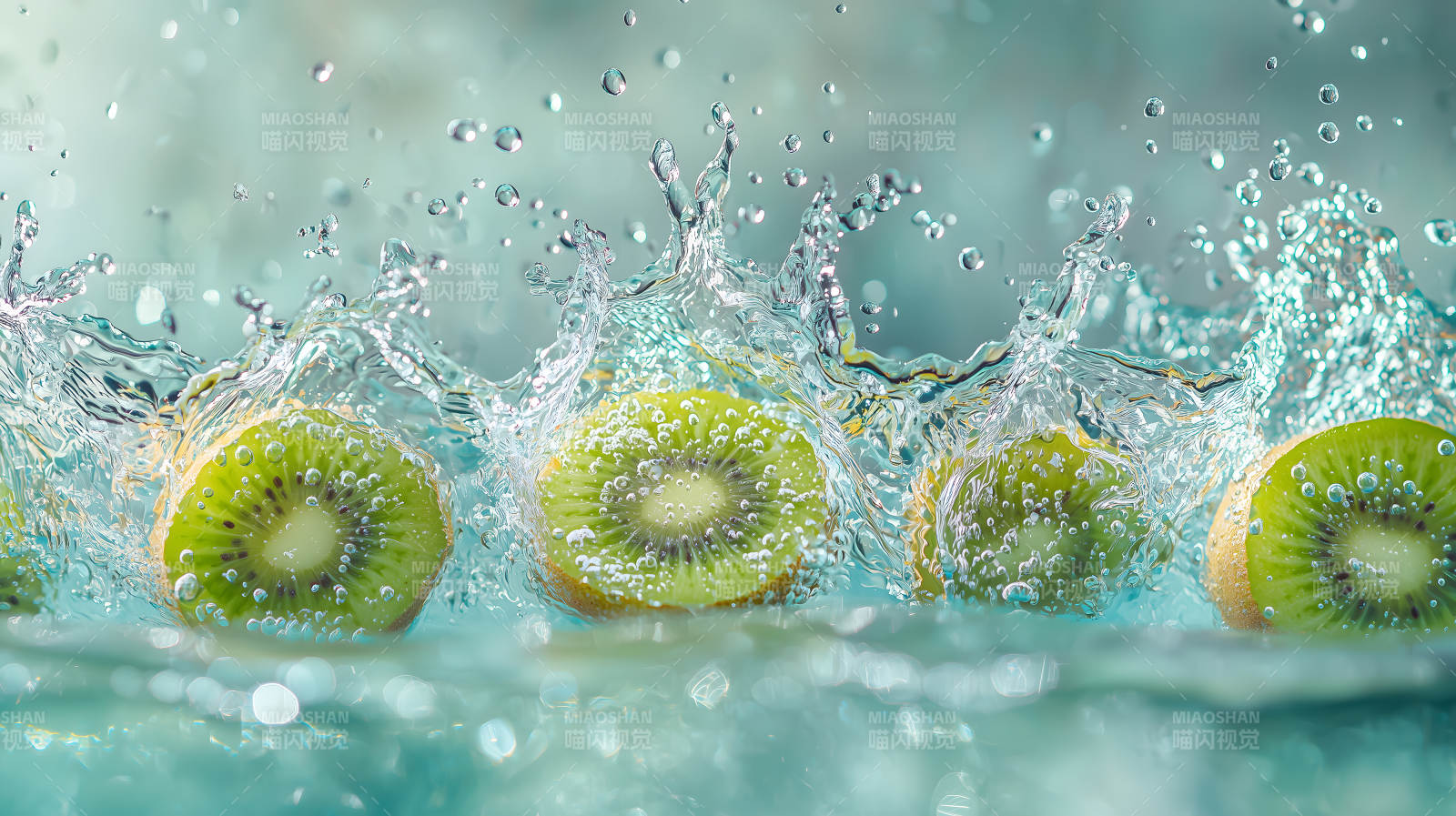 猕猴桃在水中绽放图片
