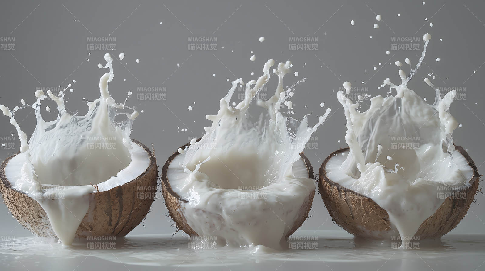 水花四溅的椰香诱惑图片