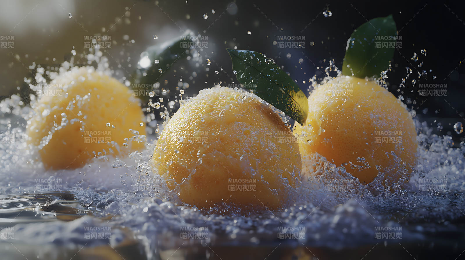 柠檬飞溅的清爽瞬间图片